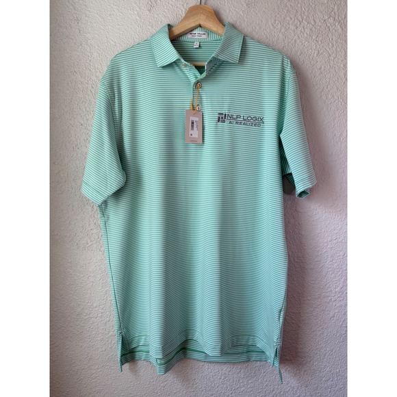 Peter Millar Other - NWT Peter Millar Crown Sport Summer Comfort Polo L Green Stripe Golf UPF 50